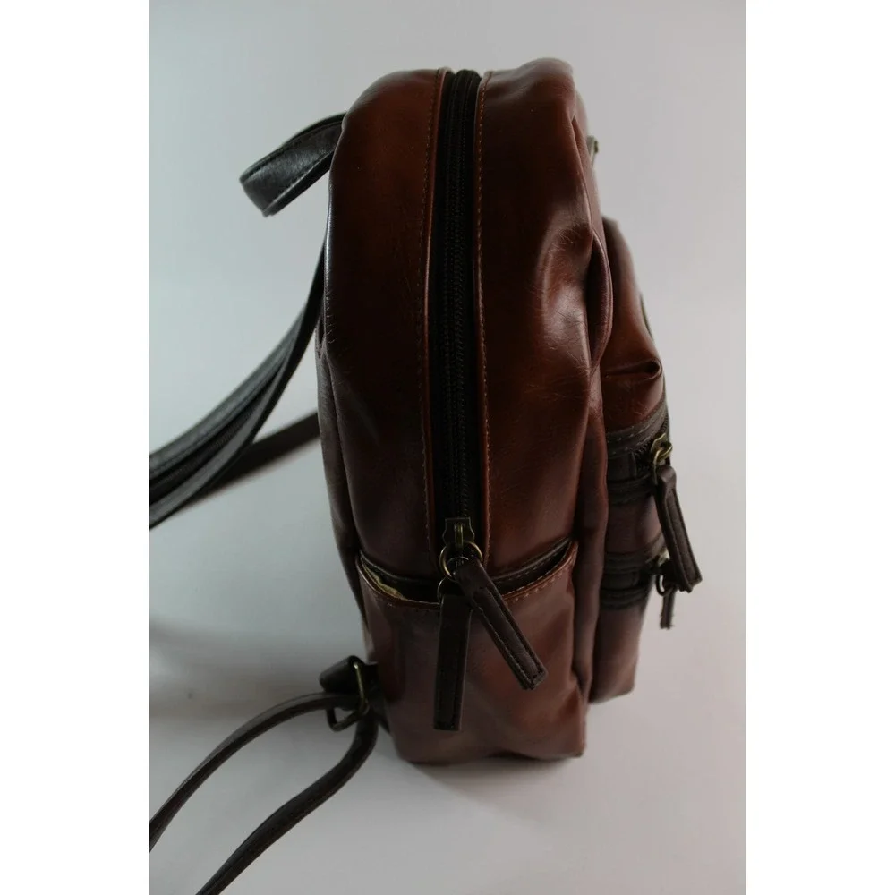 Stone Mountain USA Brown Faux leather Mini Backpack Sling Bag